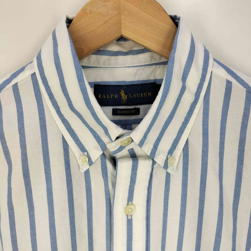ラルフローレン RALPH LAUREN CLASSIC FIT ポニー刺繍 ボタンダウン ストライプ シャツ メンズ import:M