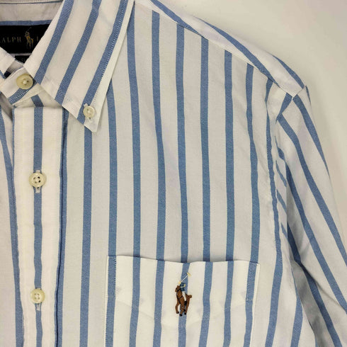 ラルフローレン RALPH LAUREN CLASSIC FIT ポニー刺繍 ボタンダウン ストライプ シャツ メンズ import:M