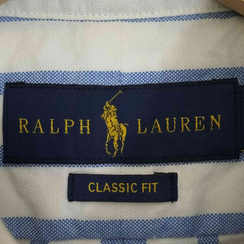 ラルフローレン RALPH LAUREN CLASSIC FIT ポニー刺繍 ボタンダウン ストライプ シャツ メンズ import:M