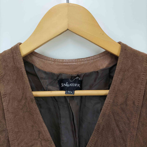 SUN LEATHER 日本製 レザー スエード ベスト レディース JPN:11号