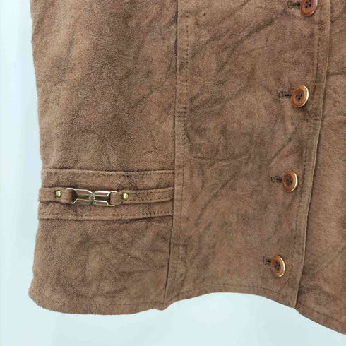 SUN LEATHER 日本製 レザー スエード ベスト レディース JPN:11号