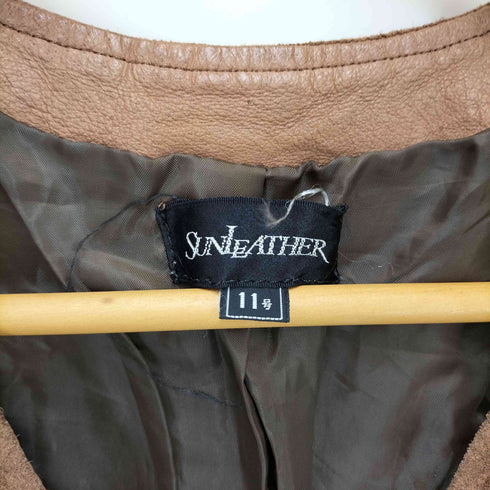 SUN LEATHER 日本製 レザー スエード ベスト レディース JPN:11号