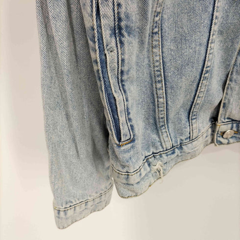 ザラ ZARA PRINTED DENIM JACKET プリンテッド デニム ジャケット メンズ import:L