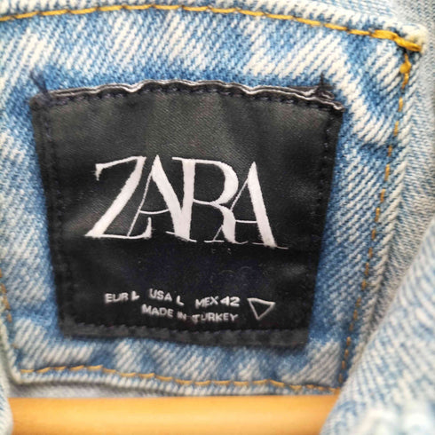 ザラ ZARA PRINTED DENIM JACKET プリンテッド デニム ジャケット メンズ import:L