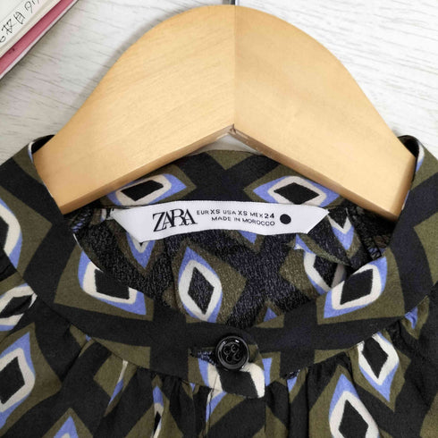 ザラ ZARA バンドカラー ハーフボタン シャツワンピース レディース import:XS