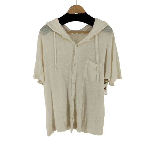 ヨウジヤマモトプールオム Yohji Yamamoto POUR HOMME リネンニット S/S オープンカラー シャツパーカー メンズ JPN:3