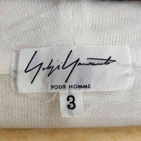 ヨウジヤマモトプールオム Yohji Yamamoto POUR HOMME リネンニット S/S オープンカラー シャツパーカー メンズ JPN:3