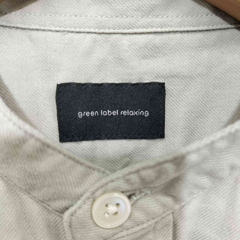 ユナイテッドアローズグリーンレーベルリラクシング UNITED ARROWS green label relaxing ナチュラルフィット バンドカラー シャツ メンズ JPN:XS