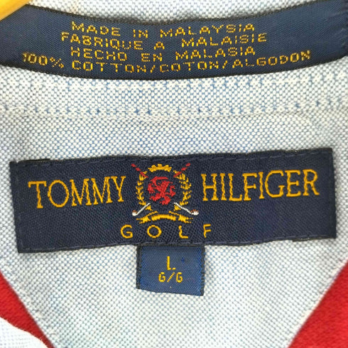 トミーヒルフィガーゴルフ TOMMY HILFIGER GOLF ワンポイント刺繍 鹿の子 S/Sポロシャツ メンズ import:L