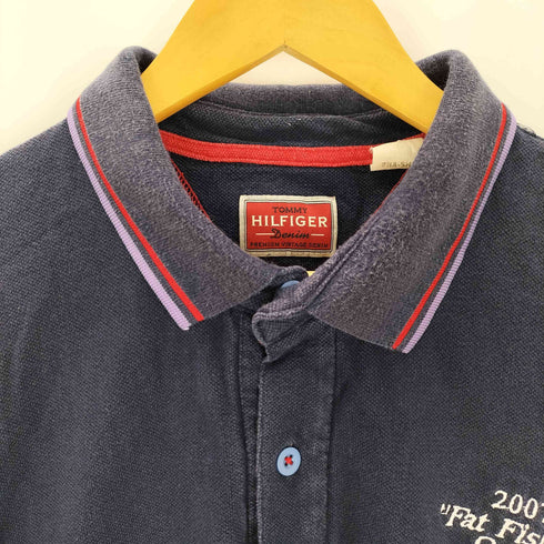 トミーヒルフィガーデニム TOMMY HILFIGER DENIM 刺繍 鹿の子 S/Sポロシャツ メンズ