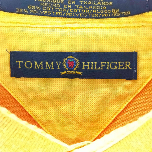 トミーヒルフィガー TOMMY HILFIGER ワンポイント刺繍 鹿の子 S/Sポロシャツ メンズ import:XL
