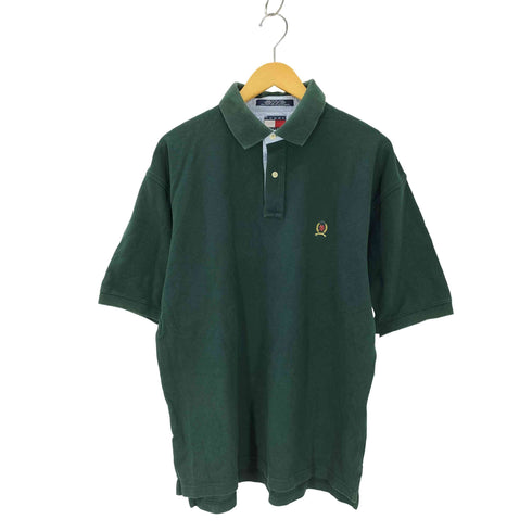 トミーヒルフィガー TOMMY HILFIGER ワンポイント刺繍 鹿の子 S/Sポロシャツ メンズ import:XL