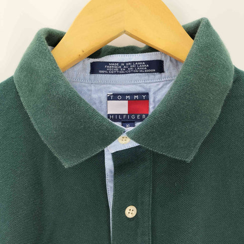 トミーヒルフィガー TOMMY HILFIGER ワンポイント刺繍 鹿の子 S/Sポロシャツ メンズ import:XL
