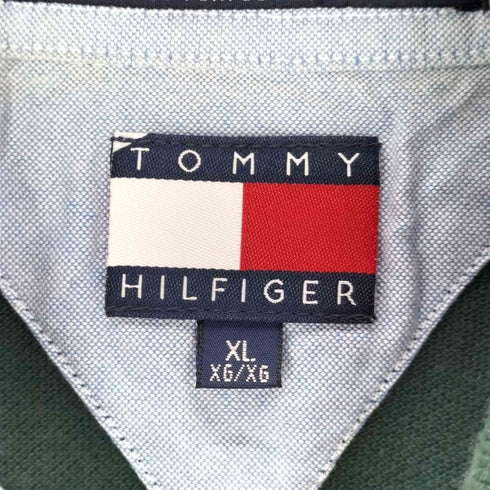 トミーヒルフィガー TOMMY HILFIGER ワンポイント刺繍 鹿の子 S/Sポロシャツ メンズ import:XL