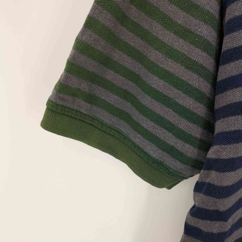 トミーヒルフィガー TOMMY HILFIGER ワンポイント刺繍 S/Sボーダーポロシャツ メンズ import:XL