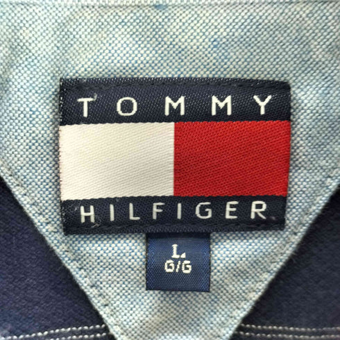 トミーヒルフィガー TOMMY HILFIGER ワンポイント刺繍 S/S格子柄ポロシャツ メンズ import:L