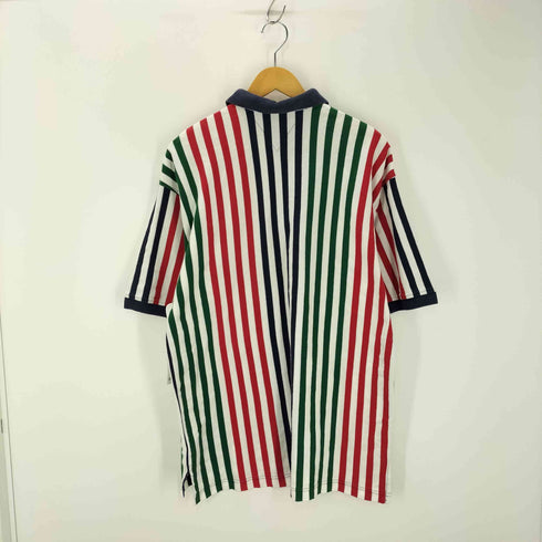 トミーヒルフィガー TOMMY HILFIGER マルチカラーストライプ S/Sポロシャツ メンズ import:XL