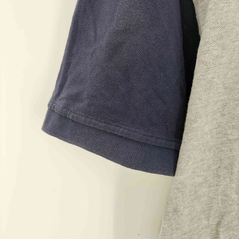 トミーヒルフィガー TOMMY HILFIGER ツートーンカラー ロゴ刺繍 ポロシャツ メンズ import:L