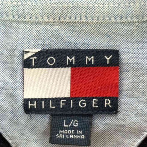 トミーヒルフィガー TOMMY HILFIGER ツートーンカラー ロゴ刺繍 ポロシャツ メンズ import:L