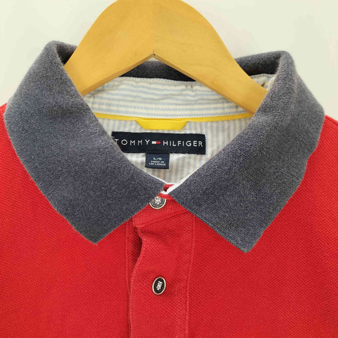 トミーヒルフィガー TOMMY HILFIGER ロゴ刺繍 S/S鹿の子ポロシャツ メンズ import:L