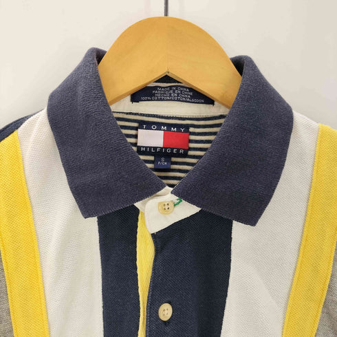 トミーヒルフィガー TOMMY HILFIGER ワッペン刺繍 S/Sストライプポロシャツ メンズ import:S