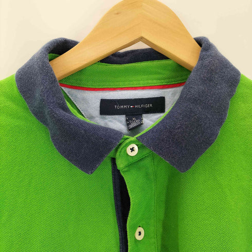 トミーヒルフィガー TOMMY HILFIGER ロゴ刺繍 S/S鹿の子ポロシャツ メンズ import:XL