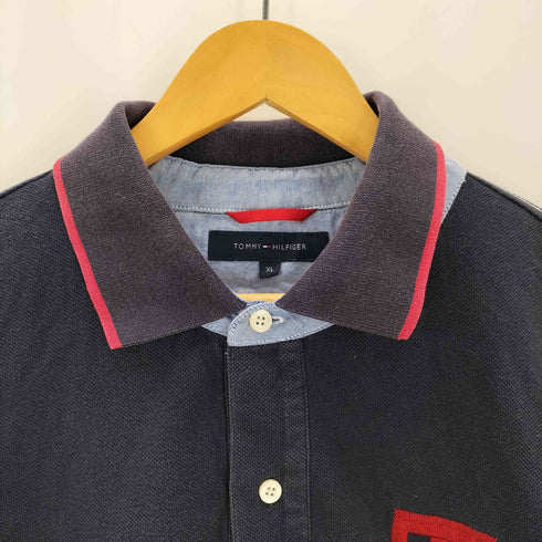 トミーヒルフィガー TOMMY HILFIGER ロゴ刺繍 S/S鹿の子ポロシャツ メンズ import:XL