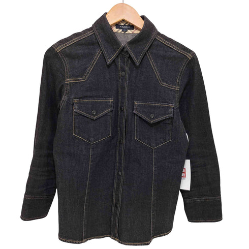 バーバリーロンドン BURBERRY LONDON ノバチェック柄切替デニムシャツ レディース 38