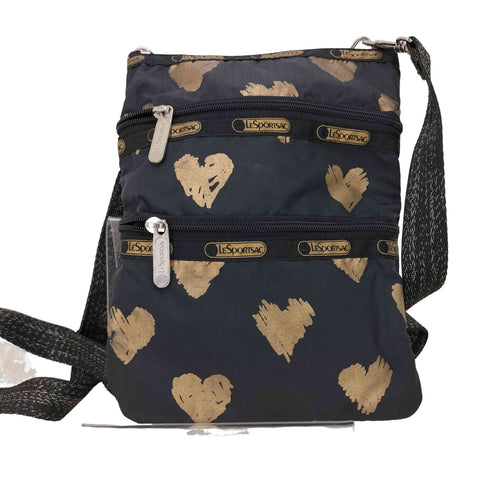 レスポートサック LeSportsac ハートプリント 多段ジップ ショルダーバッグ レディース