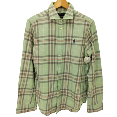 ポロラルフローレン POLO RALPH LAUREN CLASSIC FIT ポニー刺繍 チェック ホリゾンタル カッタウェイ L/S ネルシャツ メンズ import:M