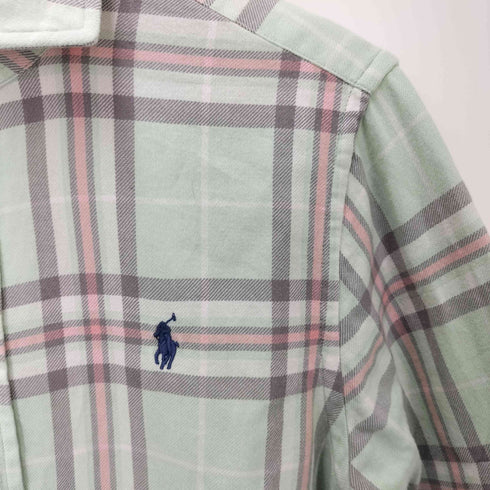 ポロラルフローレン POLO RALPH LAUREN CLASSIC FIT ポニー刺繍 チェック ホリゾンタル カッタウェイ L/S ネルシャツ メンズ import:M