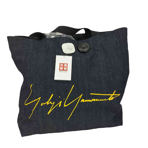 ヨウジヤマモト Yohji Yamamoto NOVELTY DENIM TOTE BAG LOGO メンズ