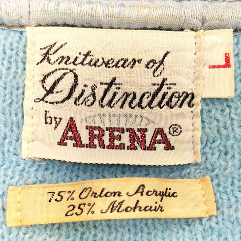Knitwear of Distinction by ARENA 60S Vネック アクリルモヘア シャギーニット モヘアニット メンズ import:L