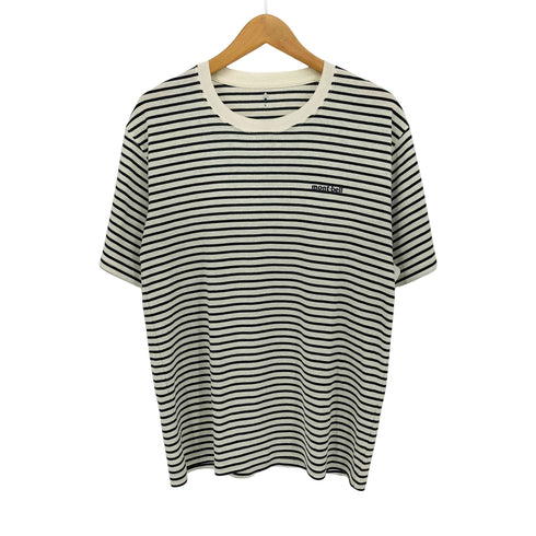 モンベル mont bell ロゴ刺繍 ボーダーTシャツ 半袖 メンズ JPN:L