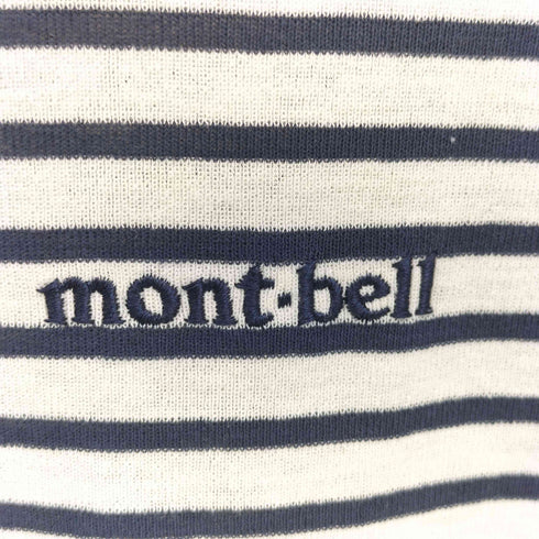 モンベル mont bell ロゴ刺繍 ボーダーTシャツ 半袖 メンズ JPN:L