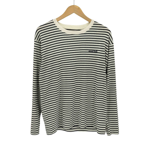 モンベル mont bell ロゴ刺繍 ボーダーTシャツ 長袖 メンズ JPN:L