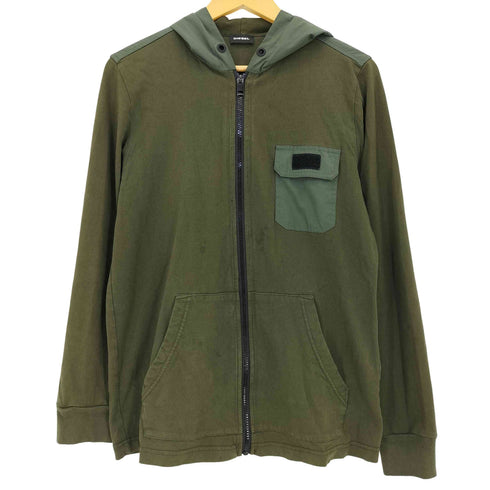 ディーゼル DIESEL 素材切替 ジップアップ パーカー メンズ import:S