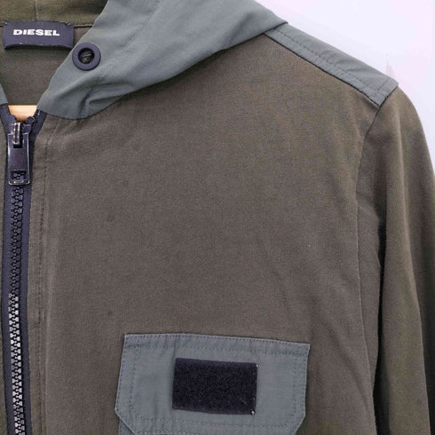 ディーゼル DIESEL 素材切替 ジップアップ パーカー メンズ import:S