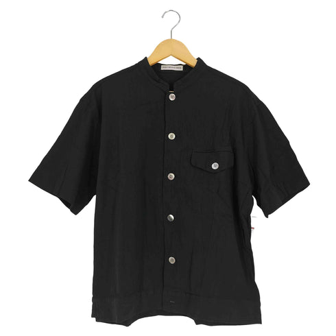 イッセイミヤケメン ISSEY MIYAKE MEN 99SS 銀タグ シワ加工 製品染め バンドカラー ドリップシャツ メンズ JPN:XL