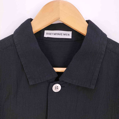 イッセイミヤケメン ISSEY MIYAKE MEN 99SS 銀タグ シワ加工 製品染め レギュラーカラーシャツ メンズ JPN:XL