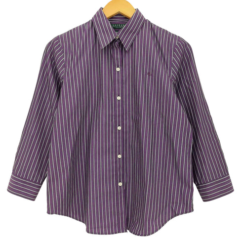 ローレンラルフローレン LAUREN RALPH LAUREN PETITE NON-IRON ノンアイロン ロゴ ストライプシャツ レディース PM