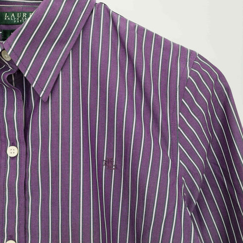 ローレンラルフローレン LAUREN RALPH LAUREN PETITE NON-IRON ノンアイロン ロゴ ストライプシャツ レディース PM