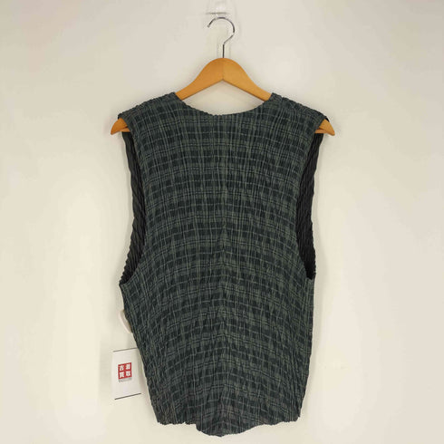 イッセイミヤケメン ISSEY MIYAKE MEN 99SS 銀タグ チェック プリーツ 5B ベスト メンズ JPN:XL