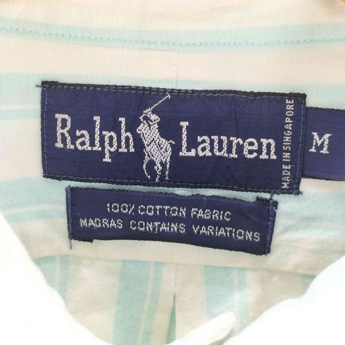 ラルフローレン RALPH LAUREN MADRAS CONTAINS VARIATIONS ポニー刺繍 ボタンダウンシャツ メンズ import:M
