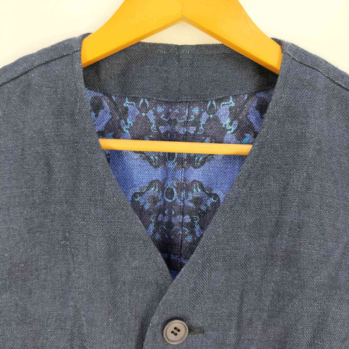イッセイミヤケ ISSEY MIYAKE 03SS 黒タグ リネン リバーシブル 4B ベスト メンズ JPN:2