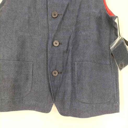 イッセイミヤケ ISSEY MIYAKE 03SS 黒タグ リネン リバーシブル 4B ベスト メンズ JPN:2