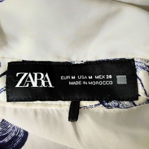 ザラ ZARA リボン付 フラワープリントシャツ レディース import:M