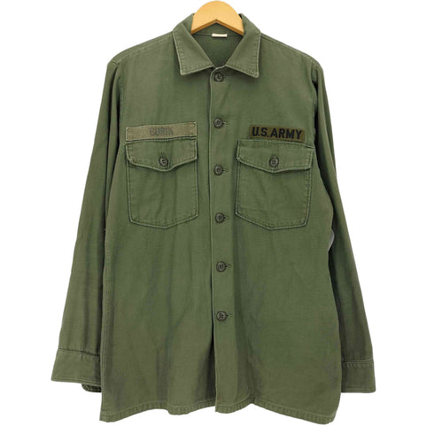 ユーエスアーミー U.S. ARMY 60S 69年製 COTTON SATEEN Utility Shirt コットン サテン ユーティリティーシャツ メンズ 15 1/2 X33
