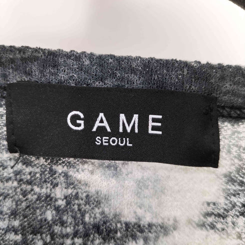 ゲーム GAME L/S 総柄クルーネックTシャツ メンズ