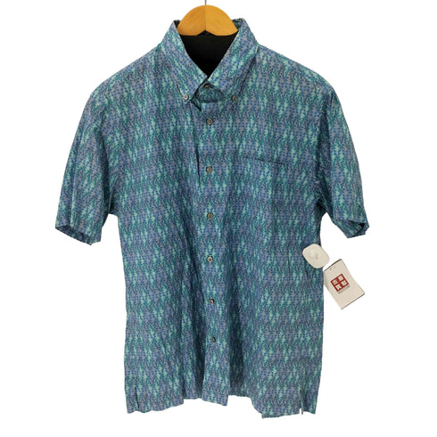 ランバンコレクション LANVIN COLLECTION 総柄 ワンポケットS/Sボタンダウンシャツ メンズ import:L